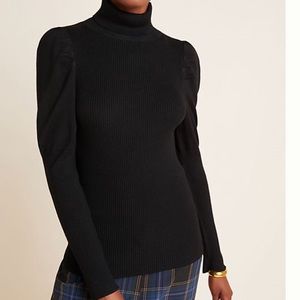 Anthropologie Puff-Sleeved Turtleneck Sweater